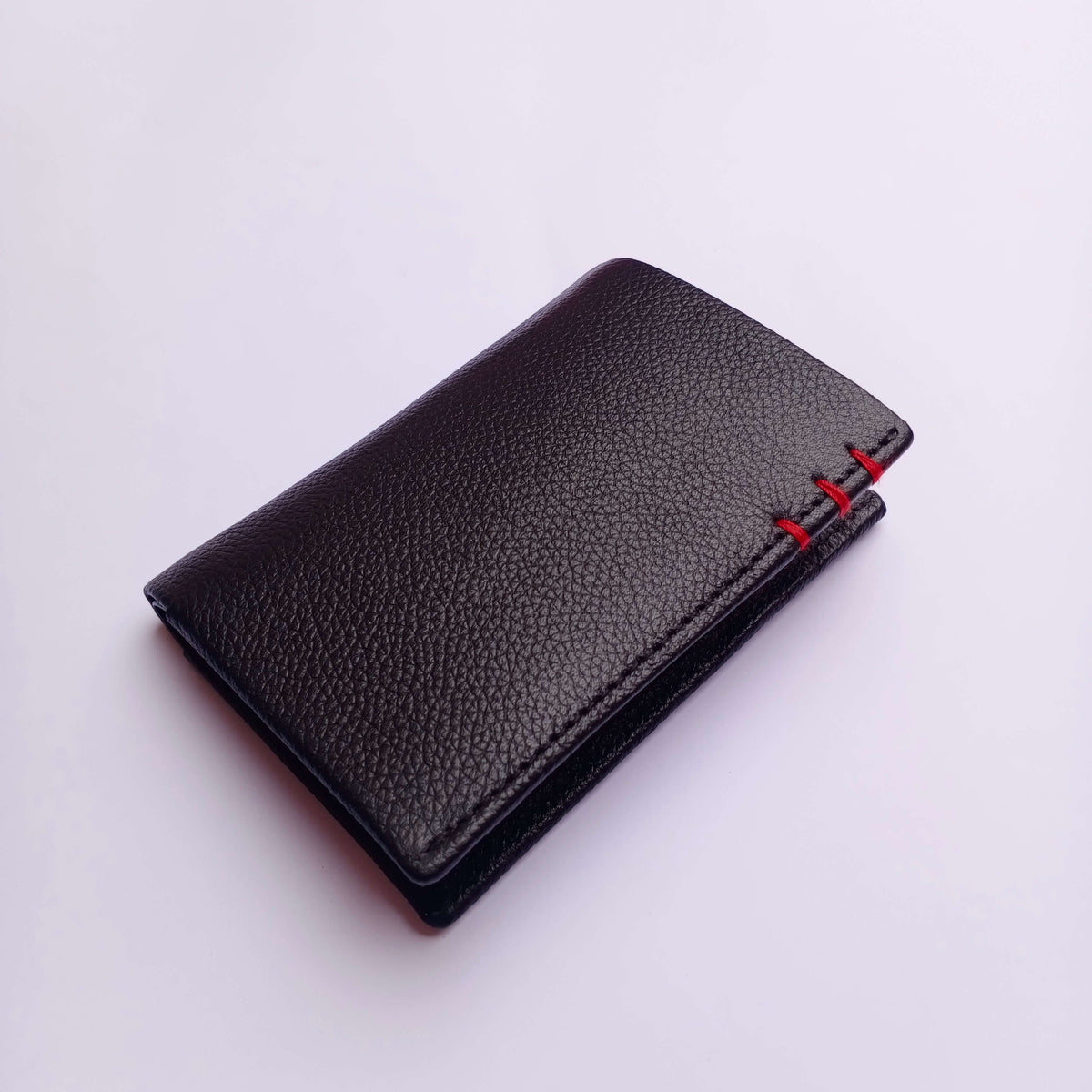Fusin Upright Leather Wallet | Cow Leather | Real Time Angle Black | 6 Card Slots | 1 Cash Pocket | 2 Inner Pockets
