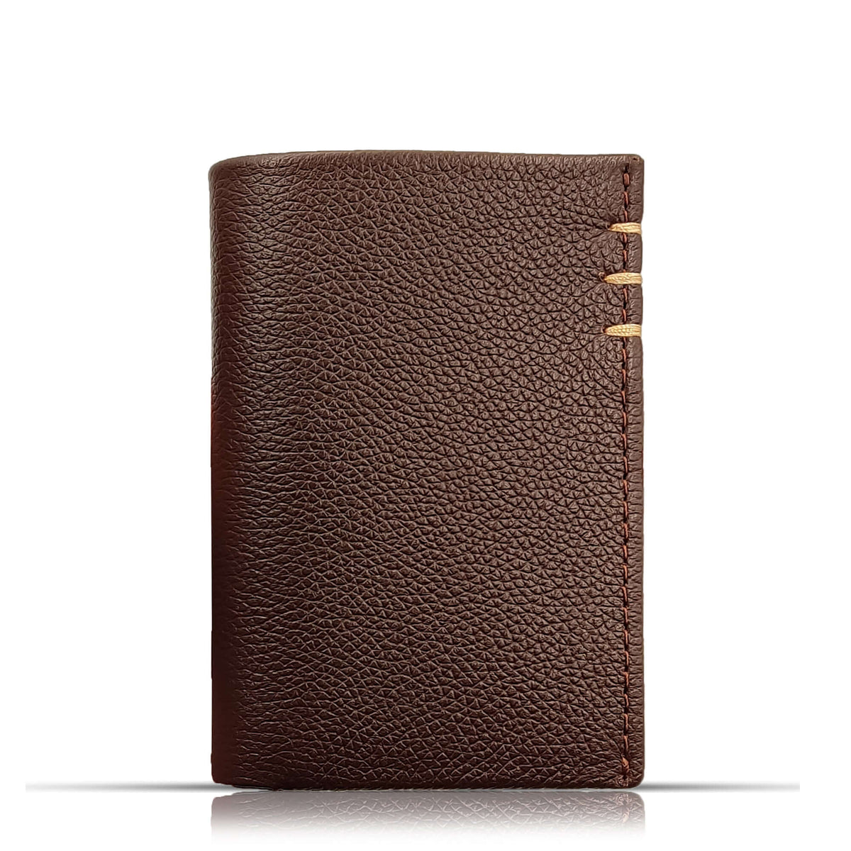 Fusin Upright Leather Wallet | Cow Leather | Brown Color | 6 Card Slots | 1 Cash Pocket | 2 Inner Pockets