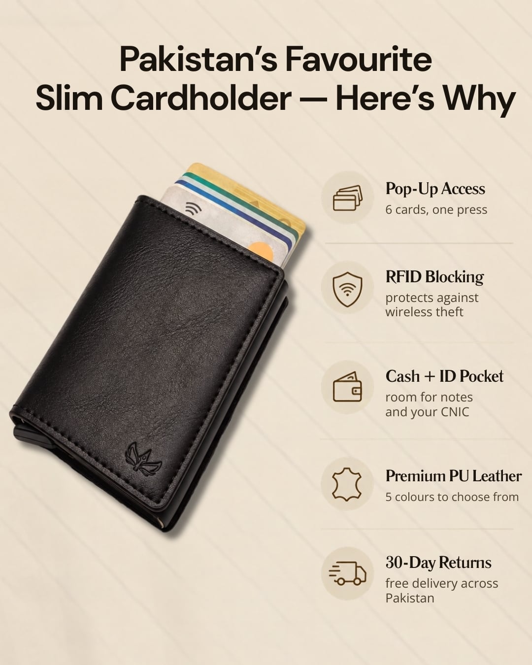 Sleekfolio RFID Cardholder - Premium PU Leather – image 4