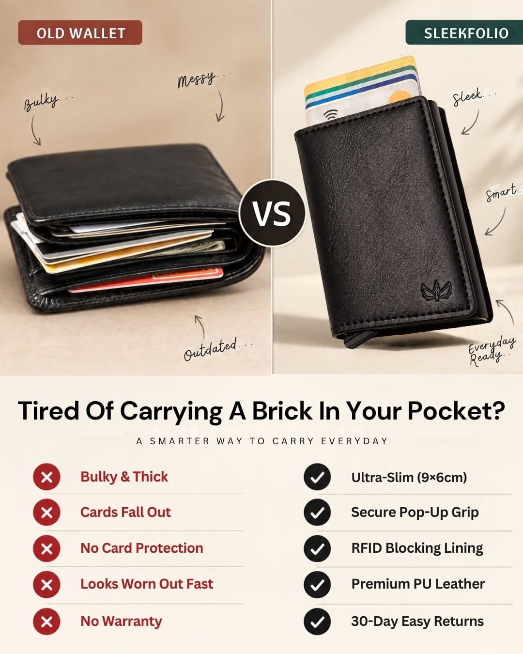 Sleekfolio RFID Cardholder - Premium PU Leather – image 6